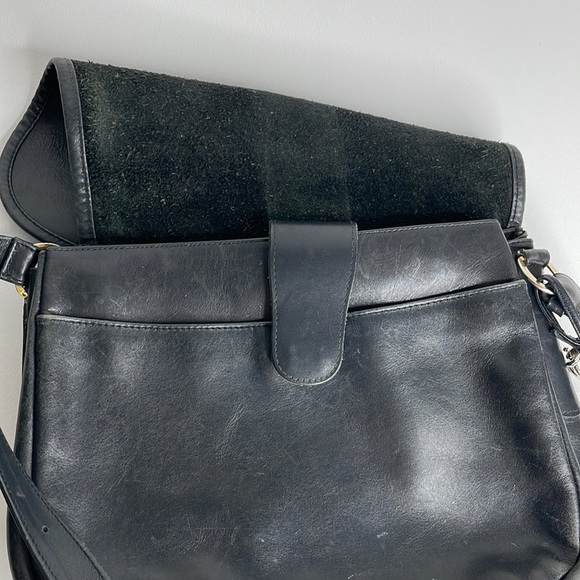 Ganson vintage leather shoulder bag purse black - Picture 10 of 16
